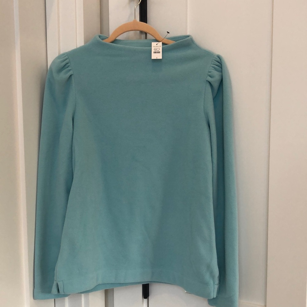 Talbots Fleece Teal Puff Pullover Small